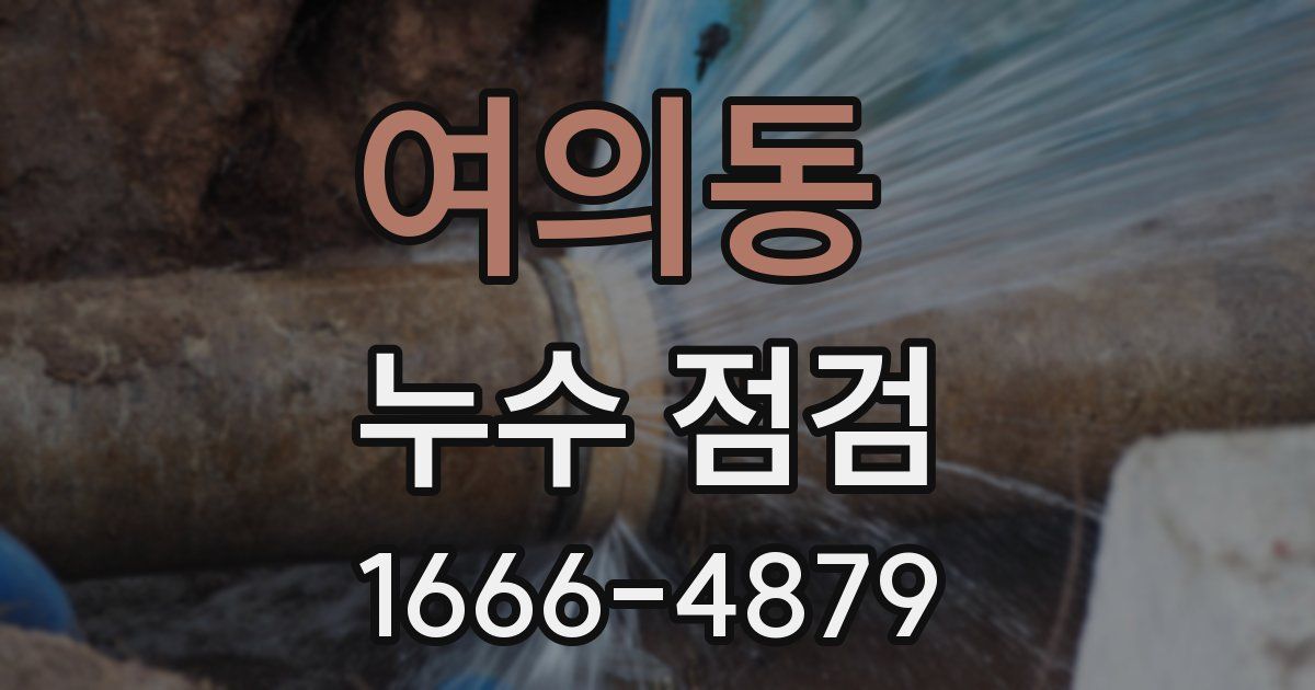 여의동 누수 점검