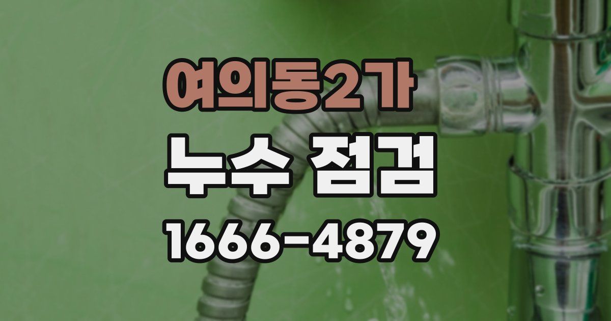 여의동2가 누수 점검