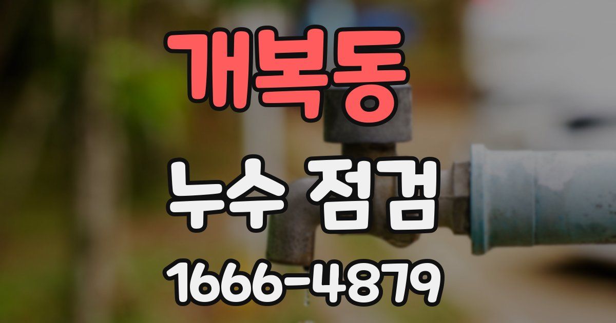 개복동 누수 점검