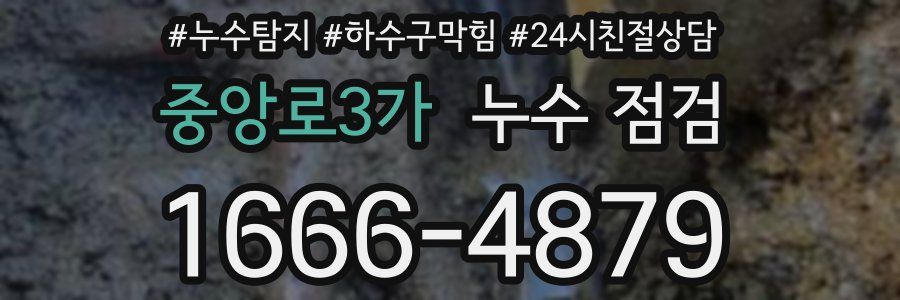 중앙로3가 누수 점검