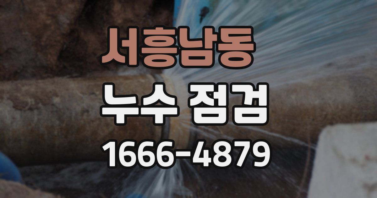 서흥남동 누수 점검