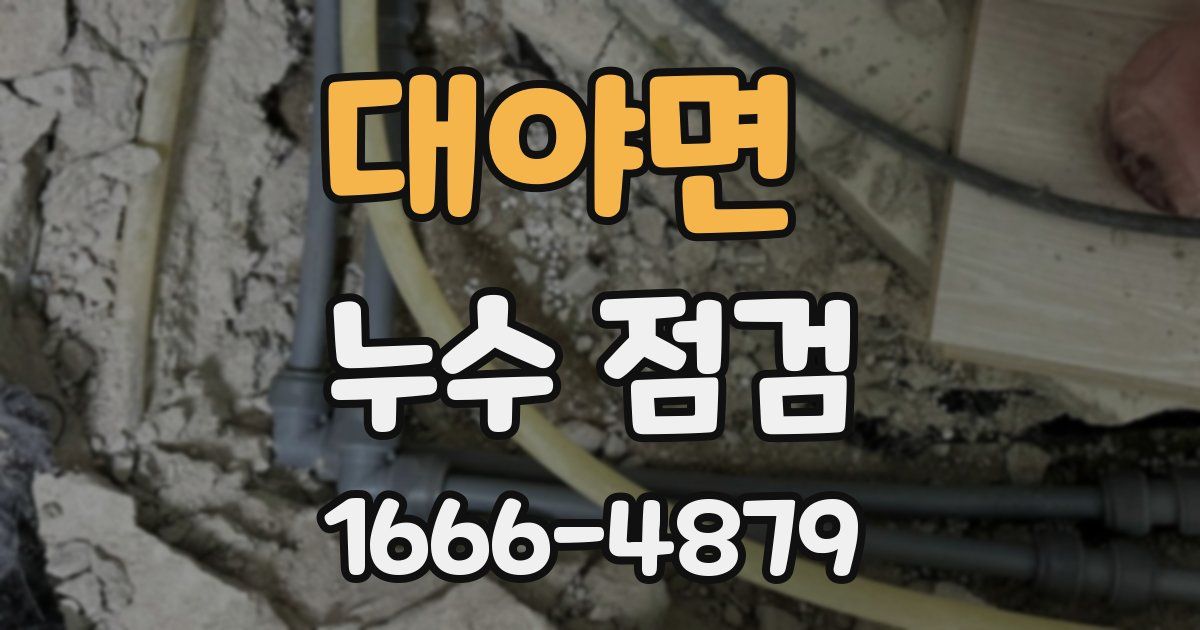 대야면 누수 점검
