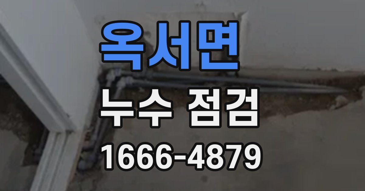 옥서면 누수 점검
