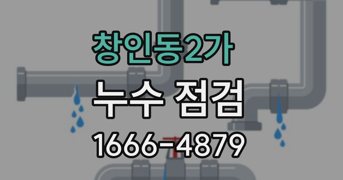 창인동2가 누수 점검