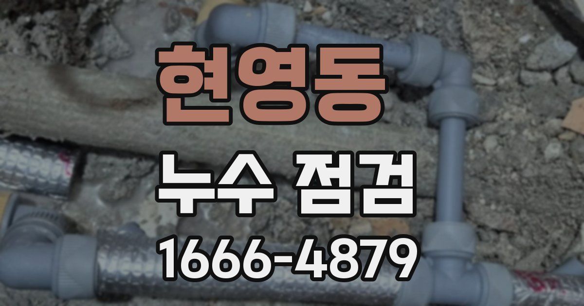 현영동 누수 점검