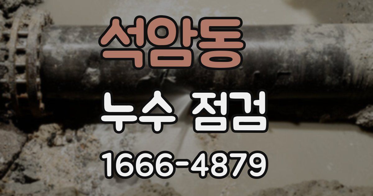 석암동 누수 점검