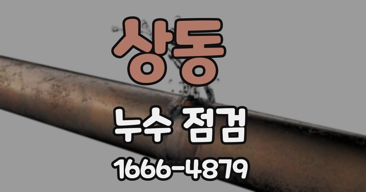 상동 누수 점검