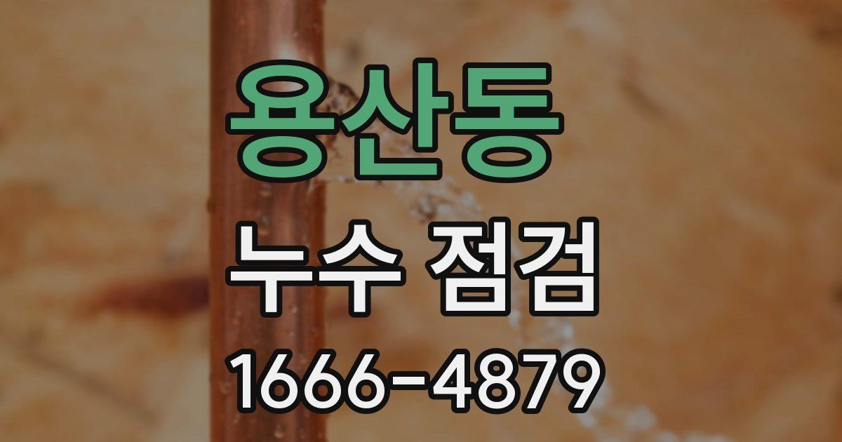 용산동 누수 점검