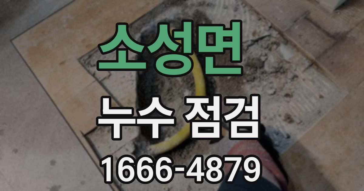 소성면 누수 점검