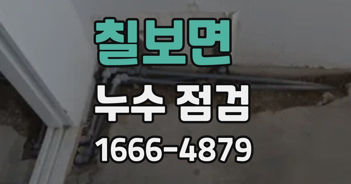 칠보면 누수 점검