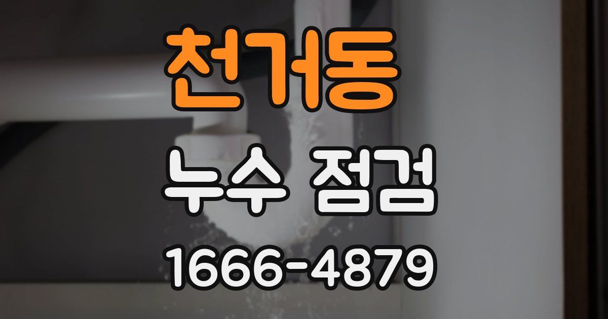 천거동 누수 점검