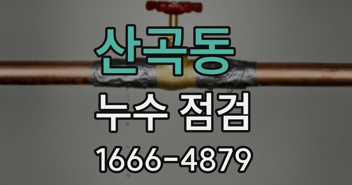 산곡동 누수 점검