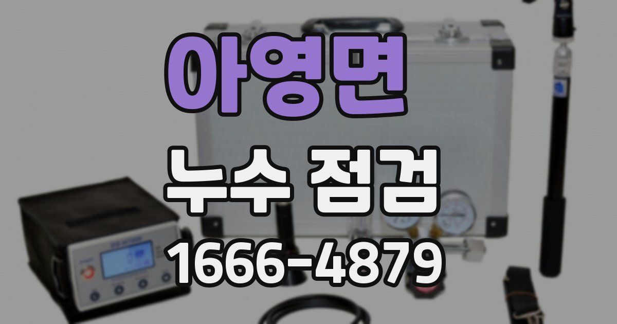 아영면 누수 점검