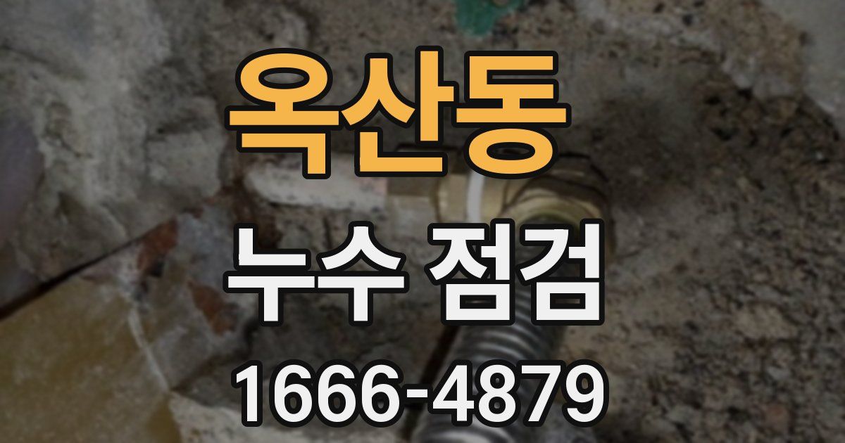 옥산동 누수 점검