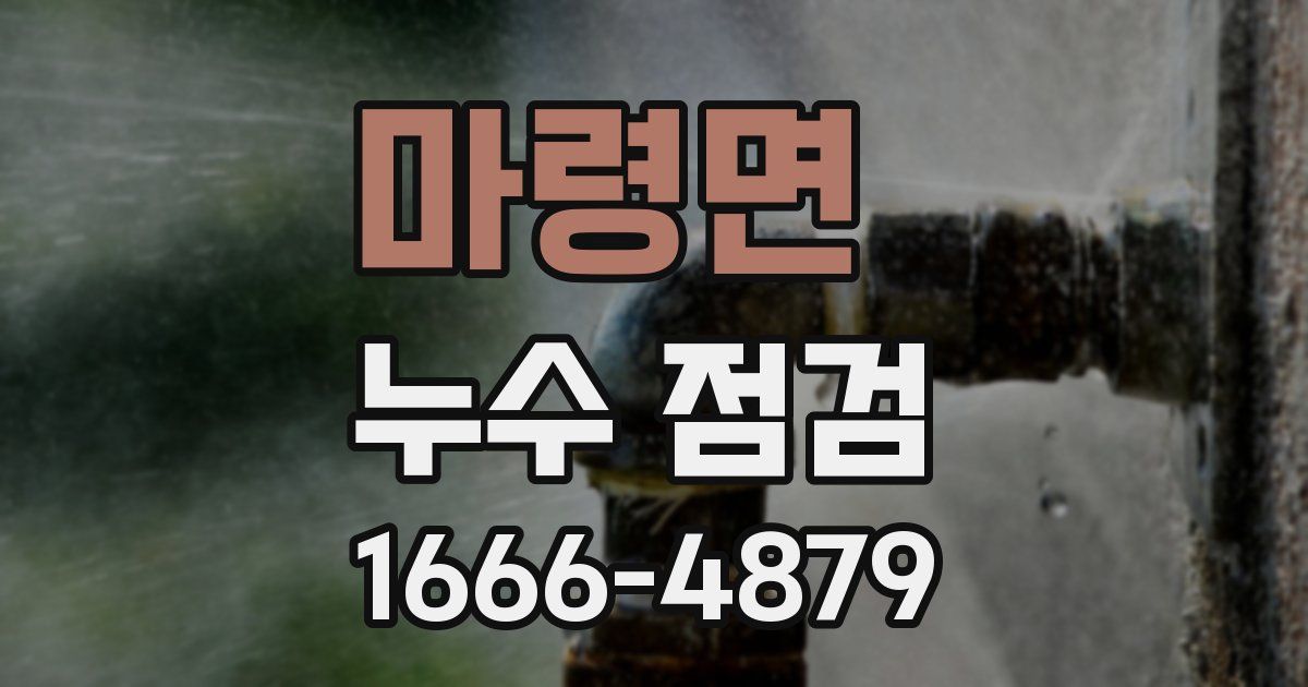 마령면 누수 점검