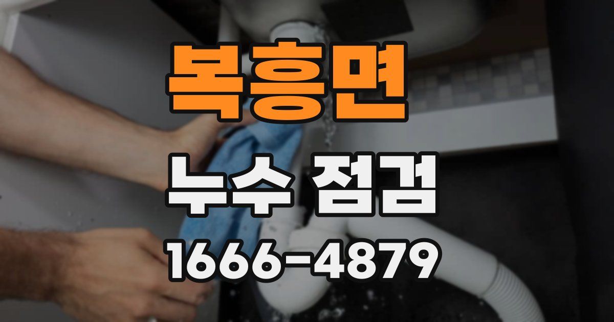 복흥면 누수 점검