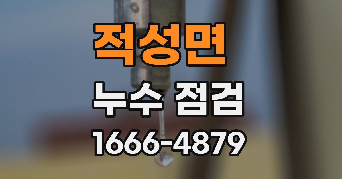 적성면 누수 점검