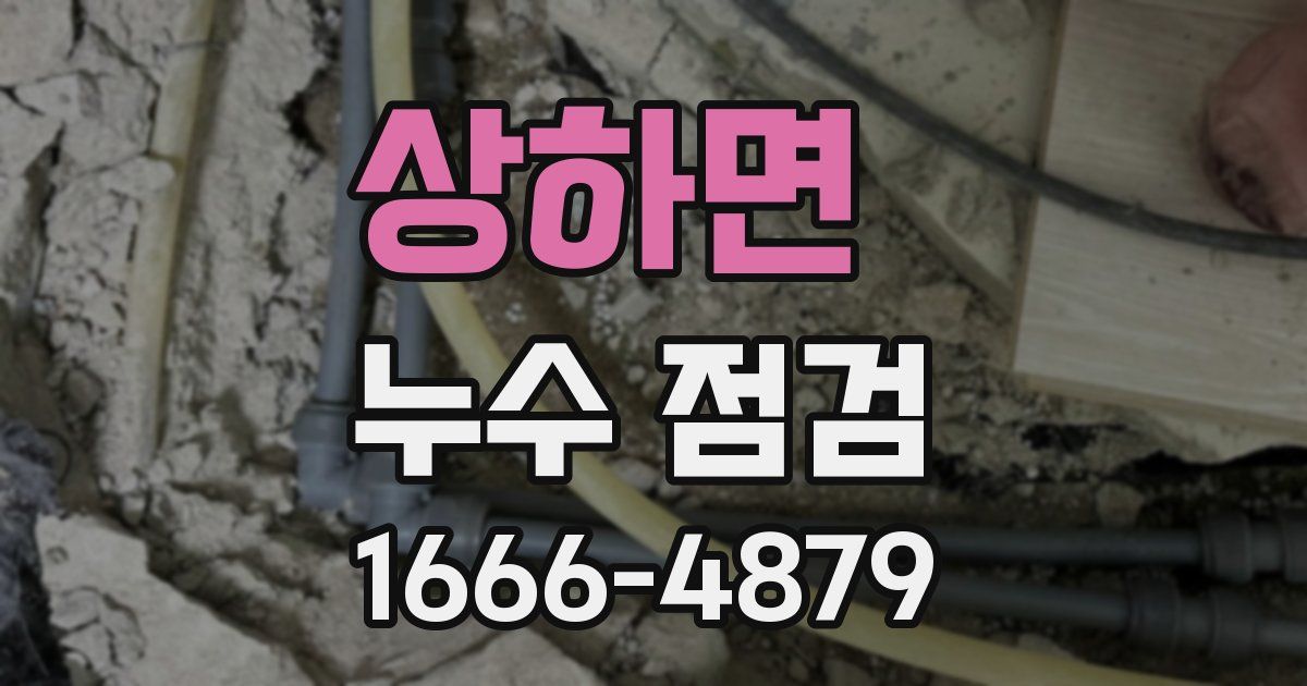 상하면 누수 점검