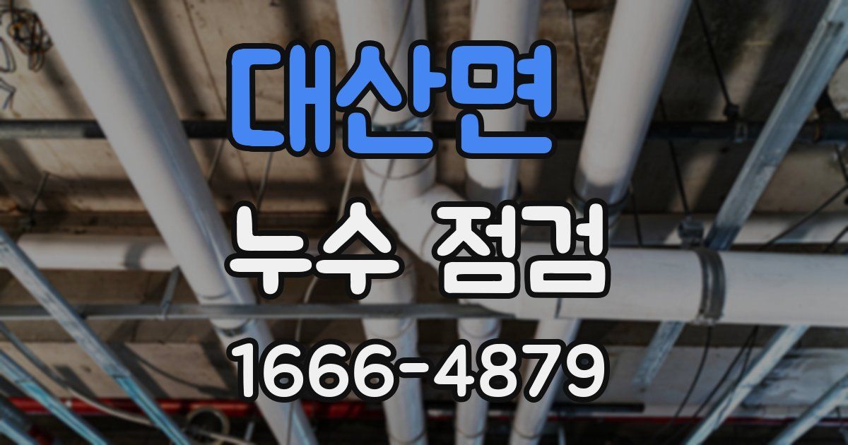 대산면 누수 점검