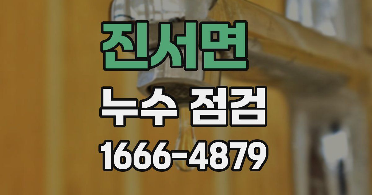 진서면 누수 점검