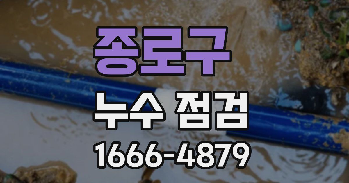 종로구 누수 점검