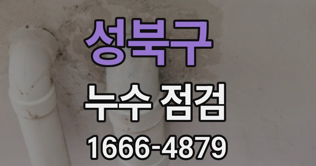 성북구 누수 점검