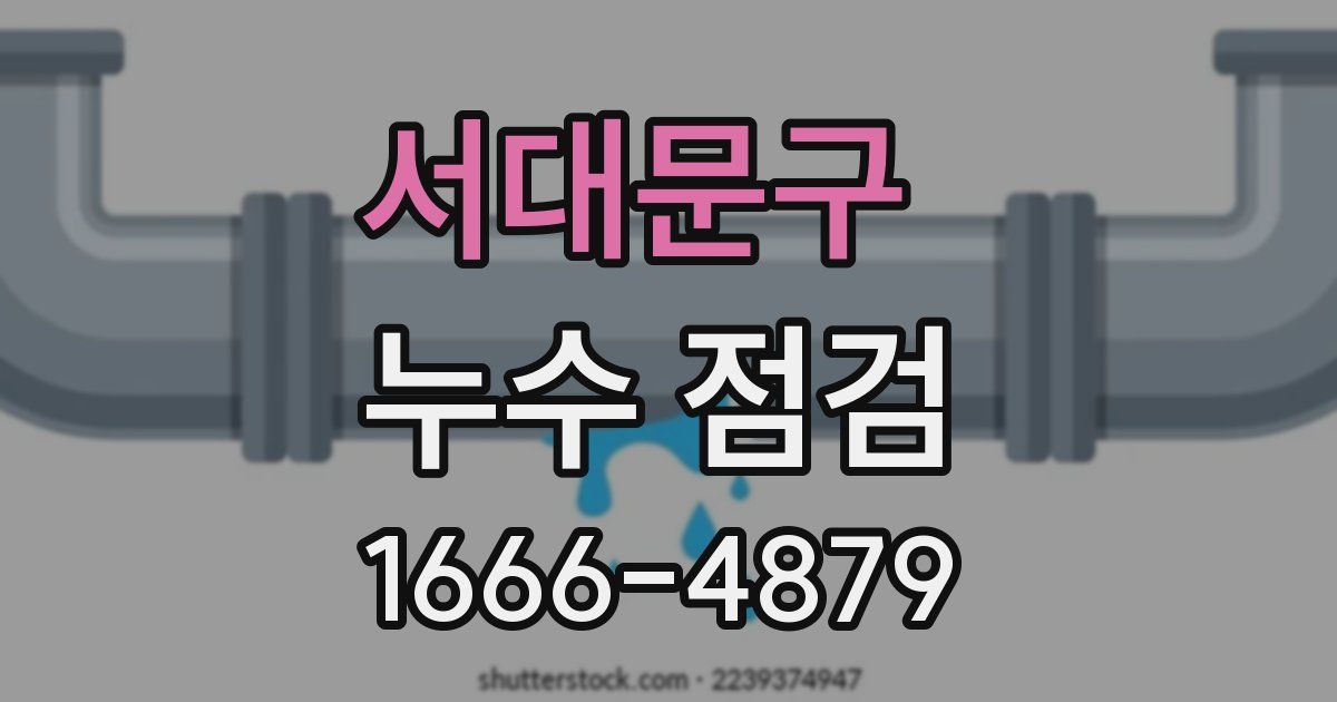 서대문구 누수 점검