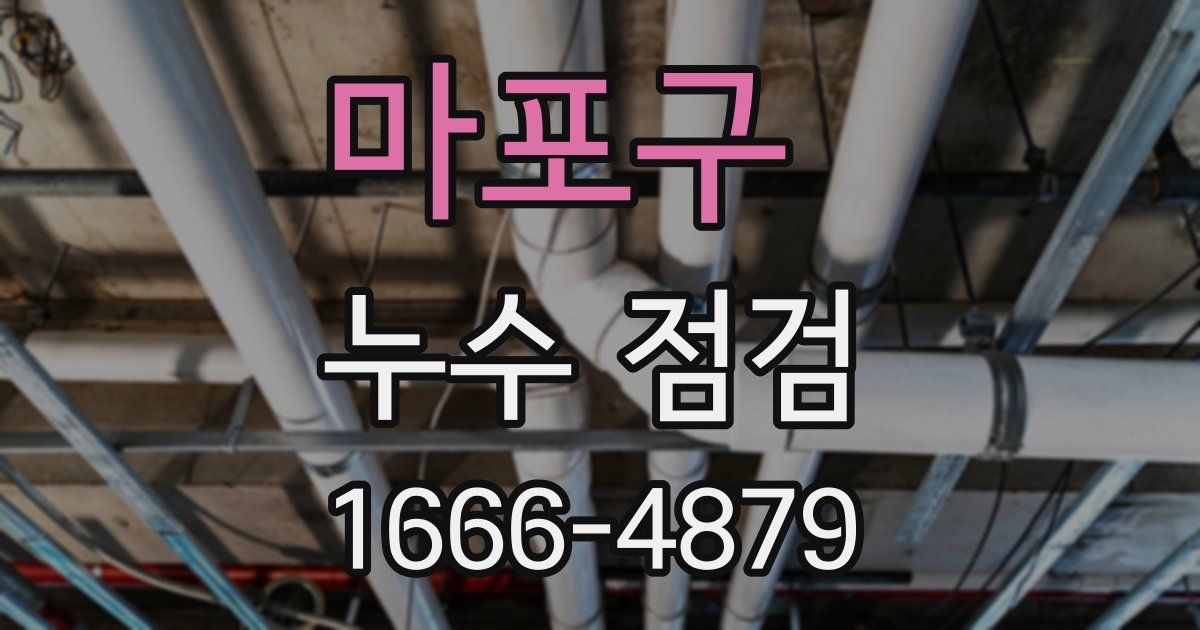 마포구 누수 점검