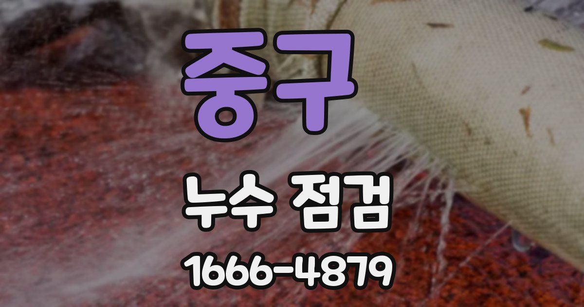 중구 누수 점검