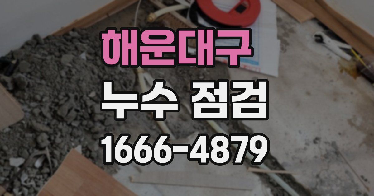 해운대구 누수 점검