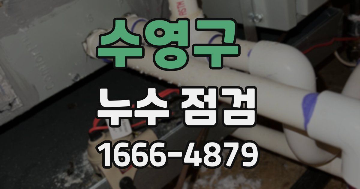 수영구 누수 점검