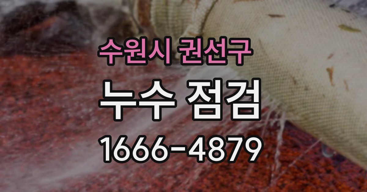 수원시 권선구 누수 점검