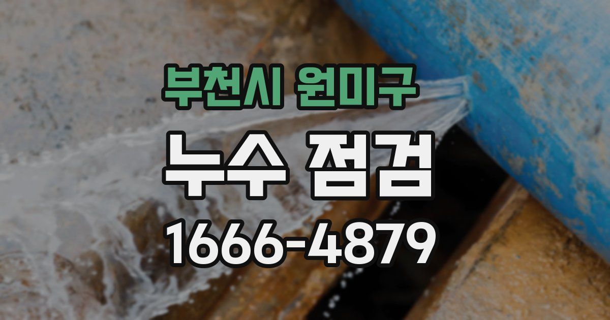 부천시 원미구 누수 점검