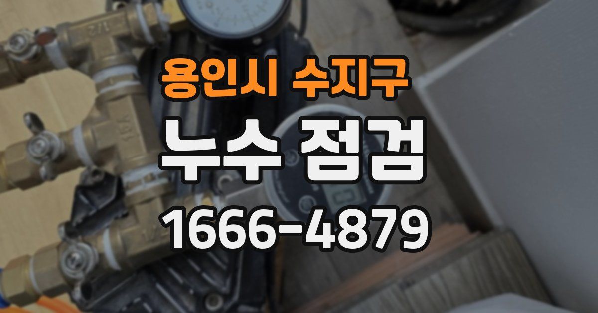 용인시 수지구 누수 점검