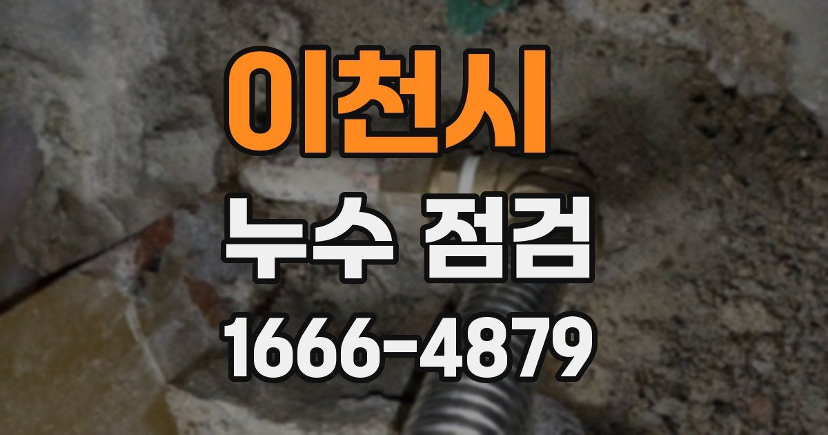 이천시 누수 점검