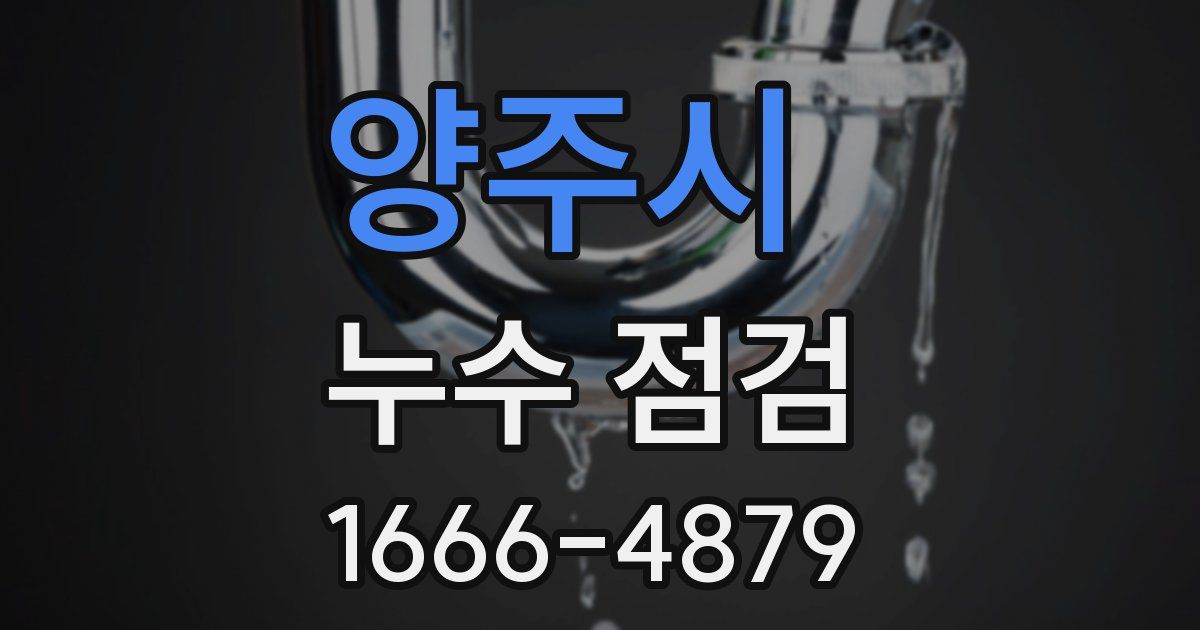 양주시 누수 점검