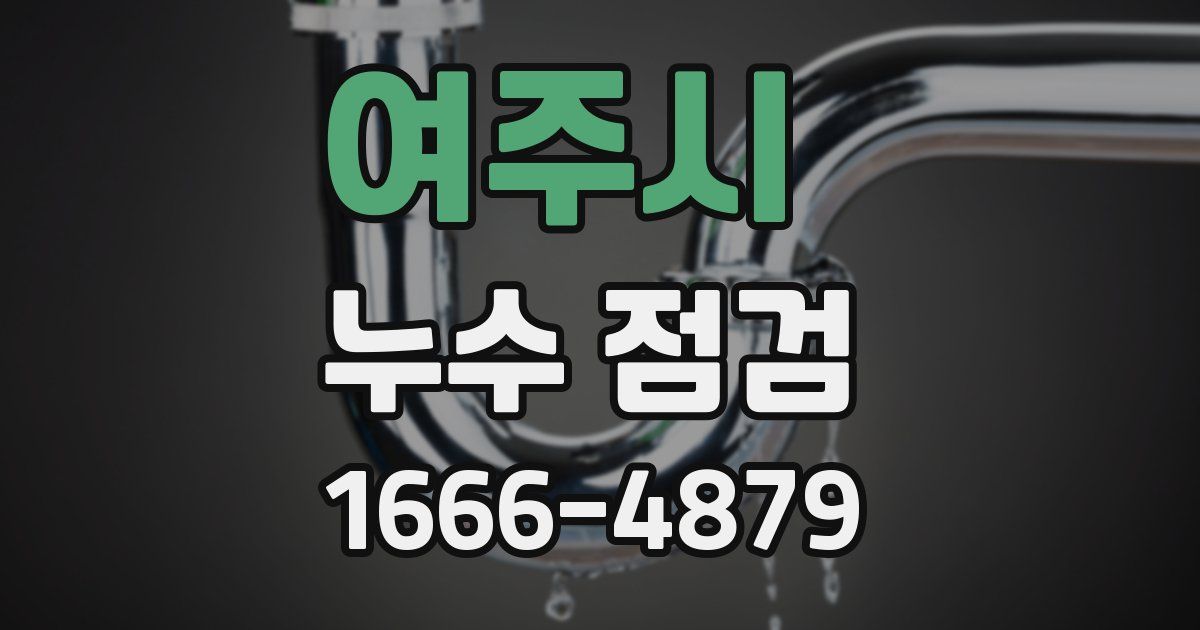 여주시 누수 점검