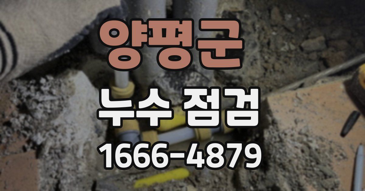 양평군 누수 점검