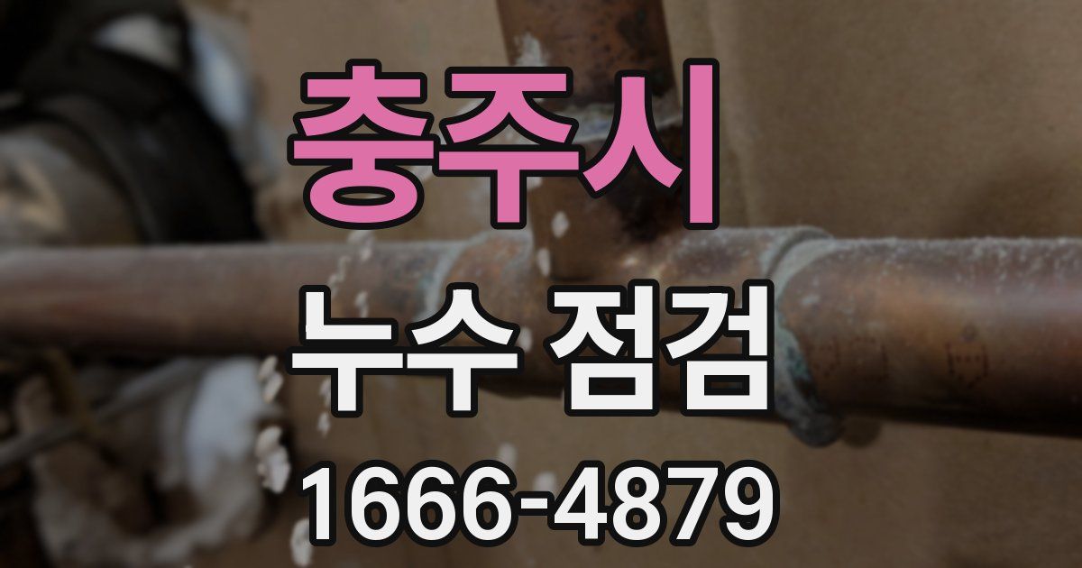 충주시 누수 점검