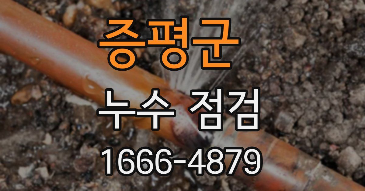 증평군 누수 점검