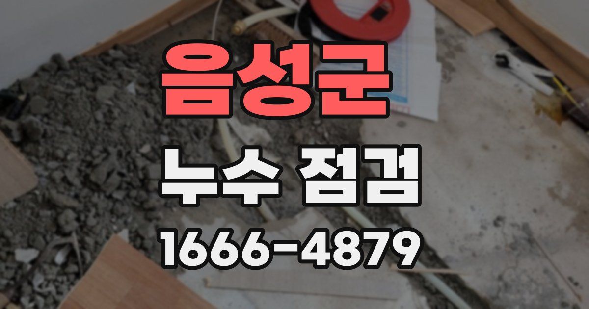 음성군 누수 점검