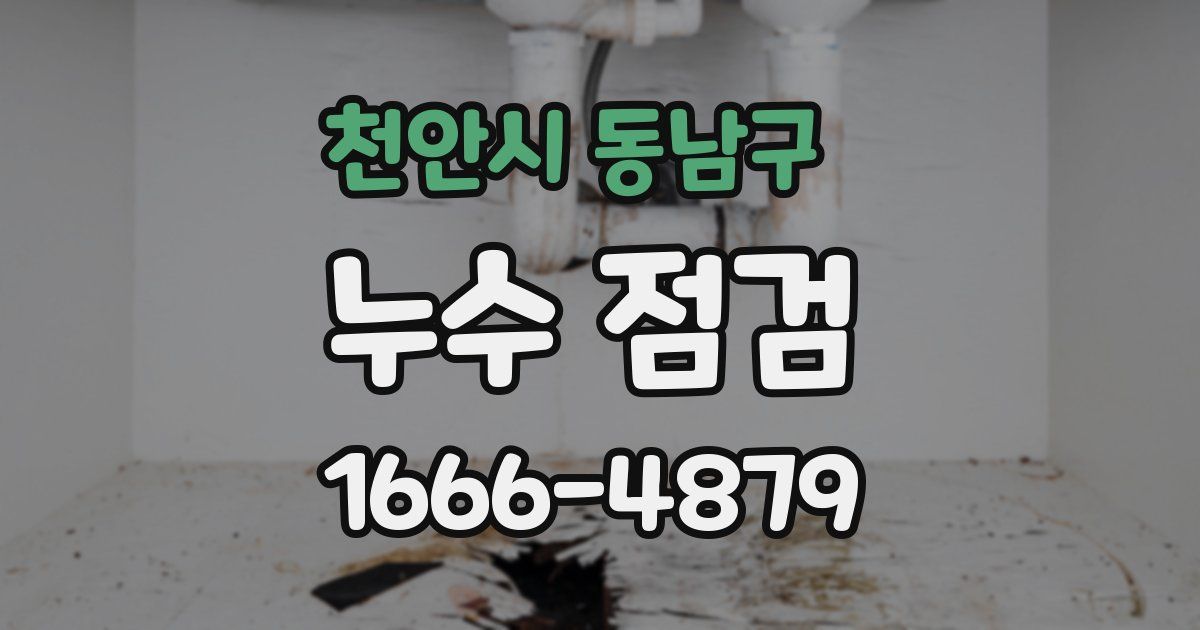 천안시 동남구 누수 점검