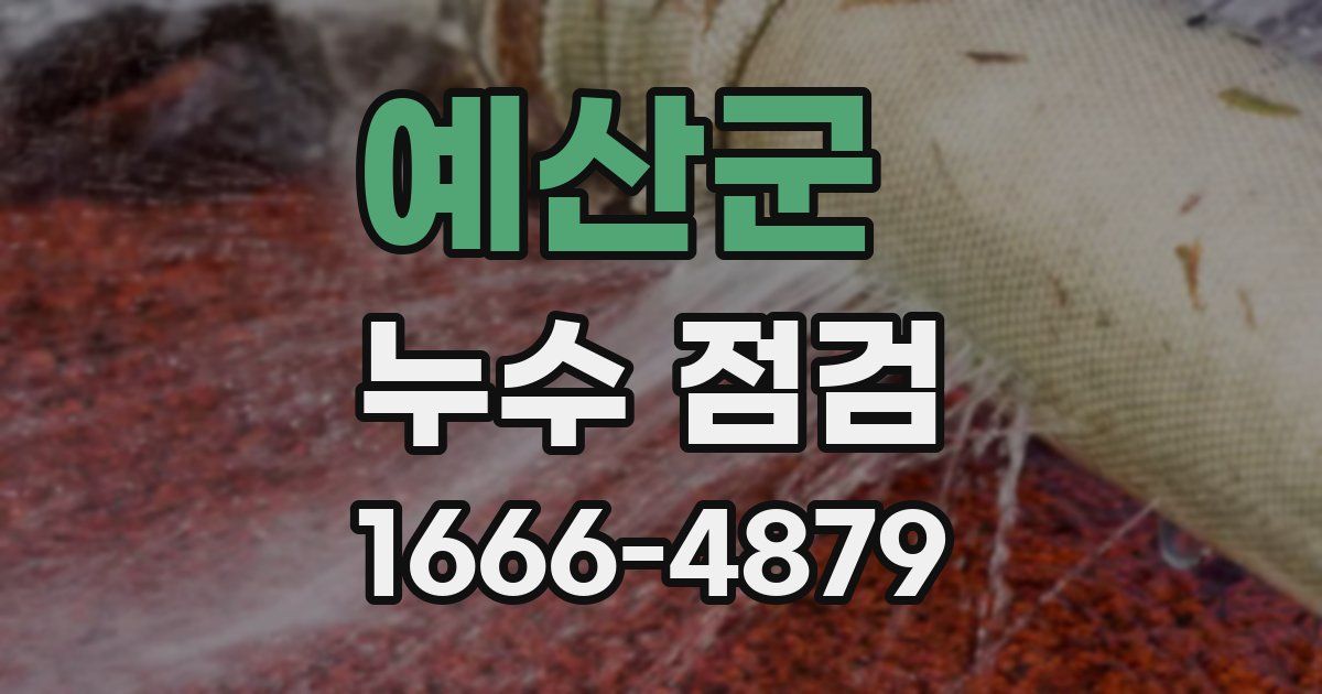 예산군 누수 점검