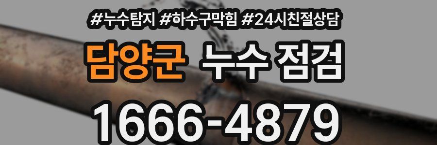 담양군 누수 점검