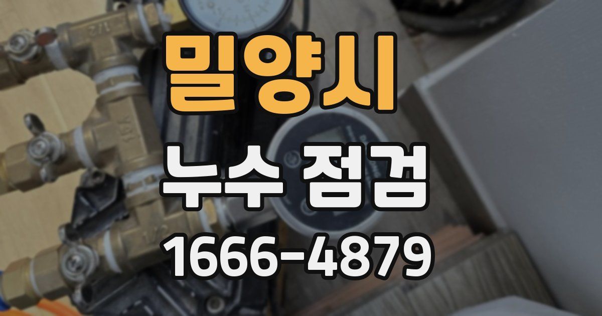 밀양시 누수 점검