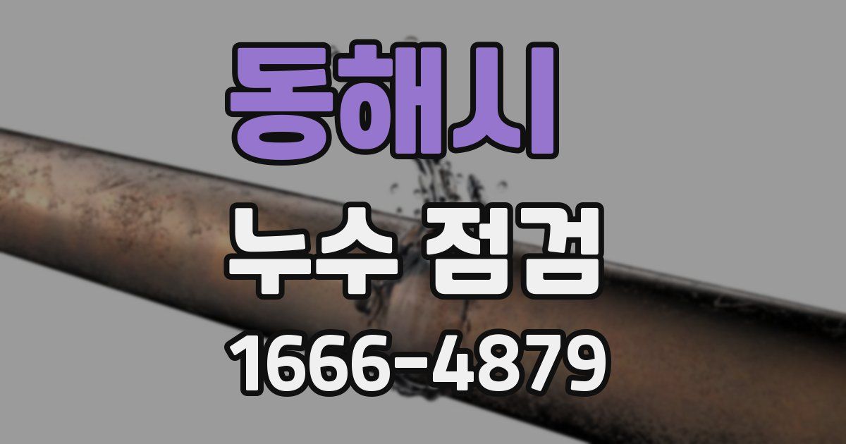 동해시 누수 점검