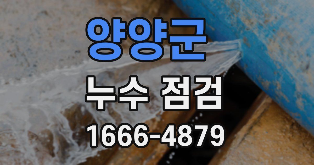 양양군 누수 점검