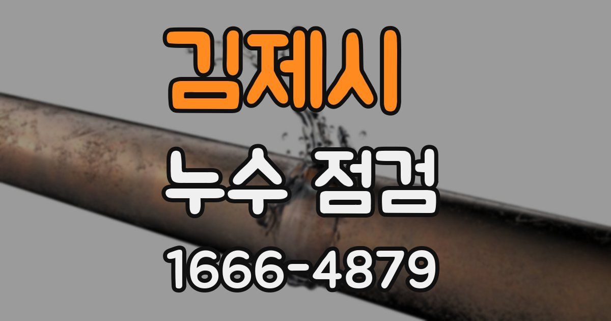 김제시 누수 점검
