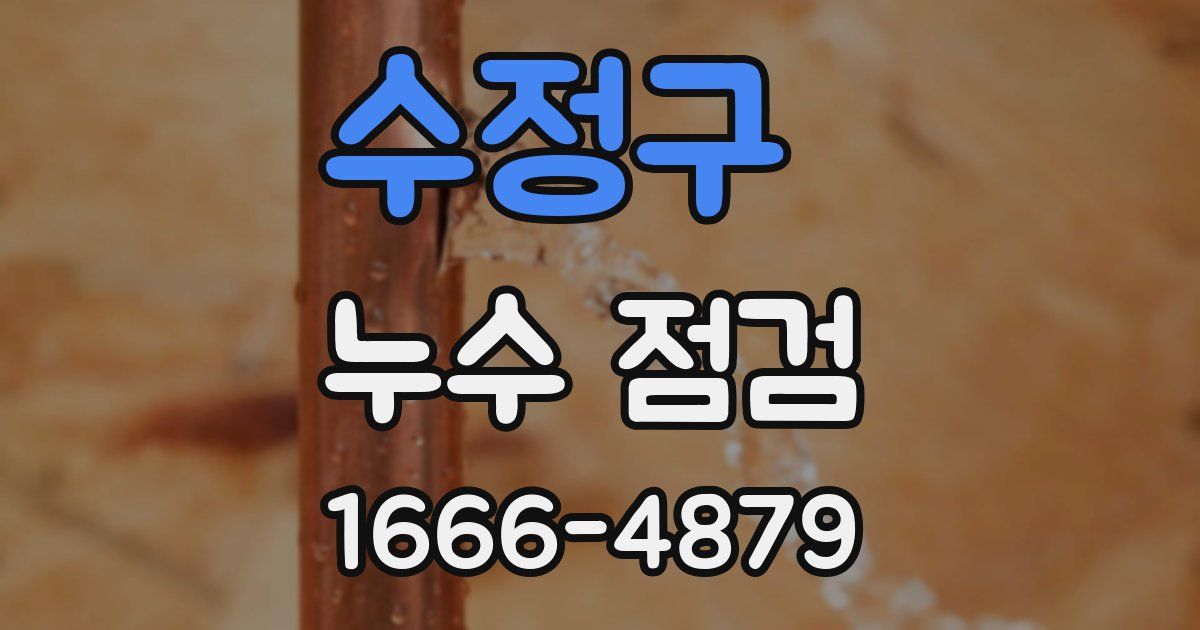 수정구 누수 점검