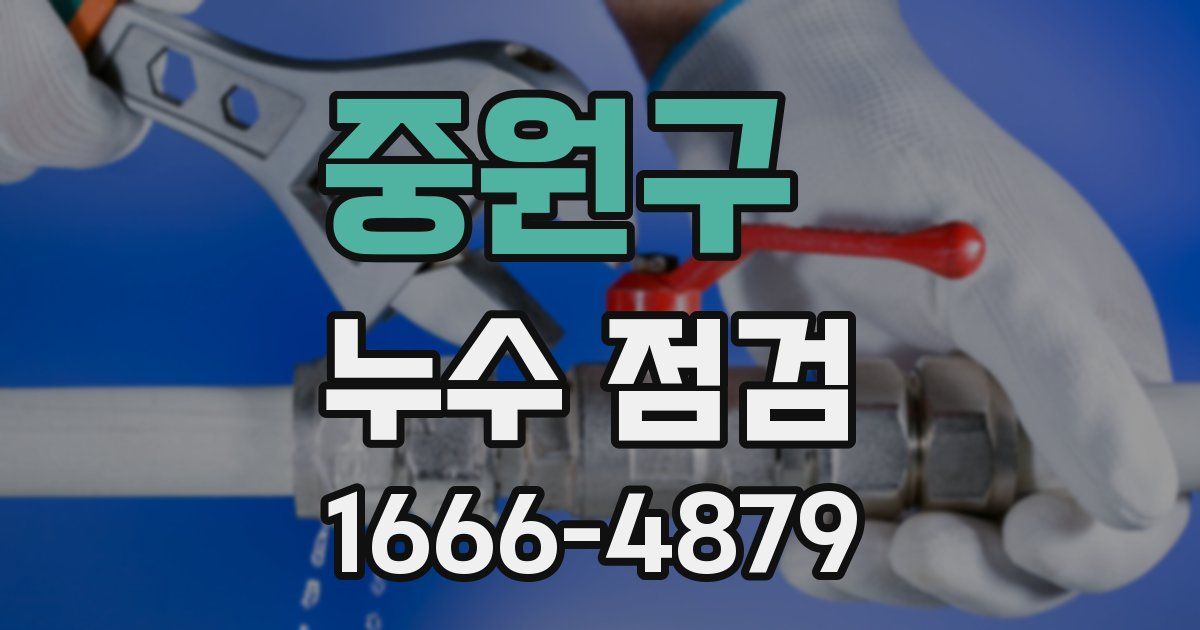 중원구 누수 점검
